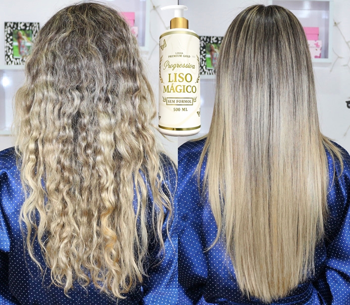 Exemplo de resultado em cabelo loiro